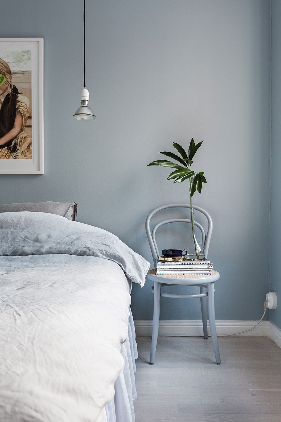 Baby gray blue bedroom 