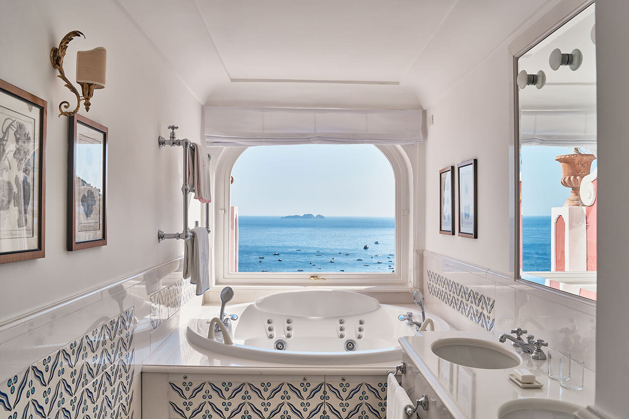 Bathroom at Le Sirenuse Hotel in Positano in Amalfi Coast, Italy
