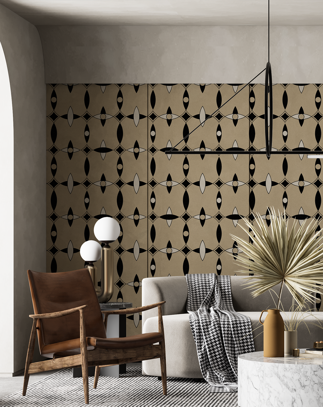 Utopia wallpaper in dramatic graphic pattern by Gallery Design Store