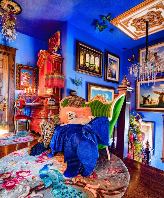 maximalist interior design  full of color