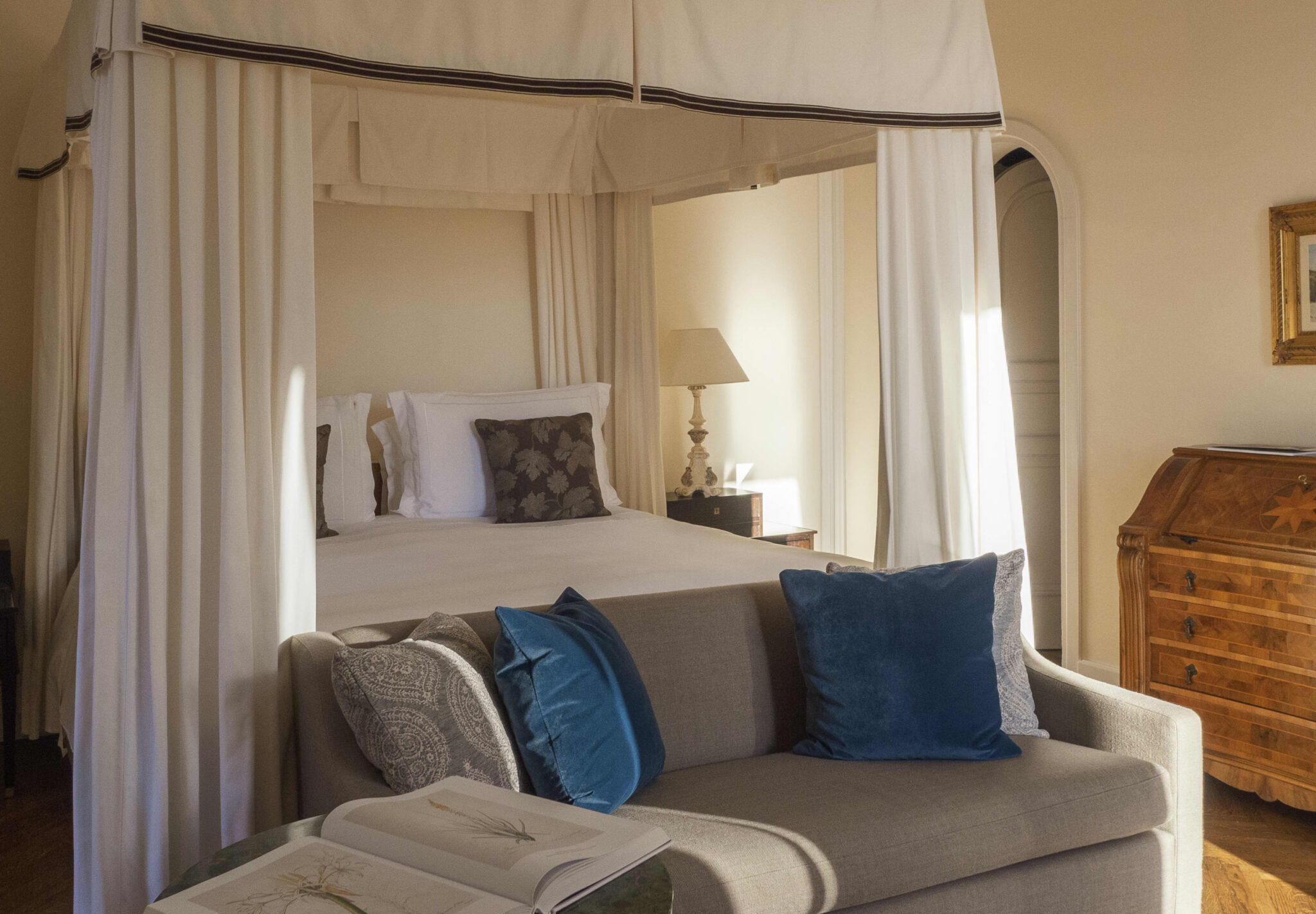 5 Exceptional Hospitality Design Experiences: Luxury Travel. Bedroom with unique design, soft textures and natural colors