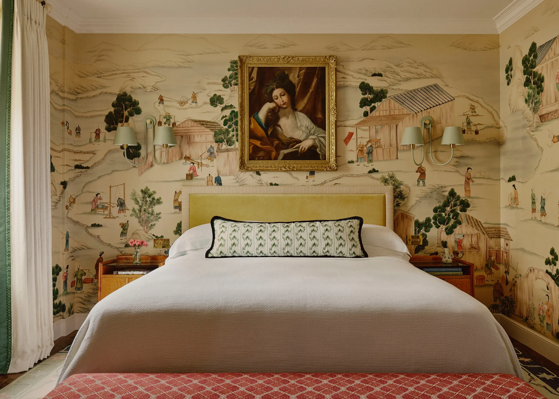 guest bedroom design with art
