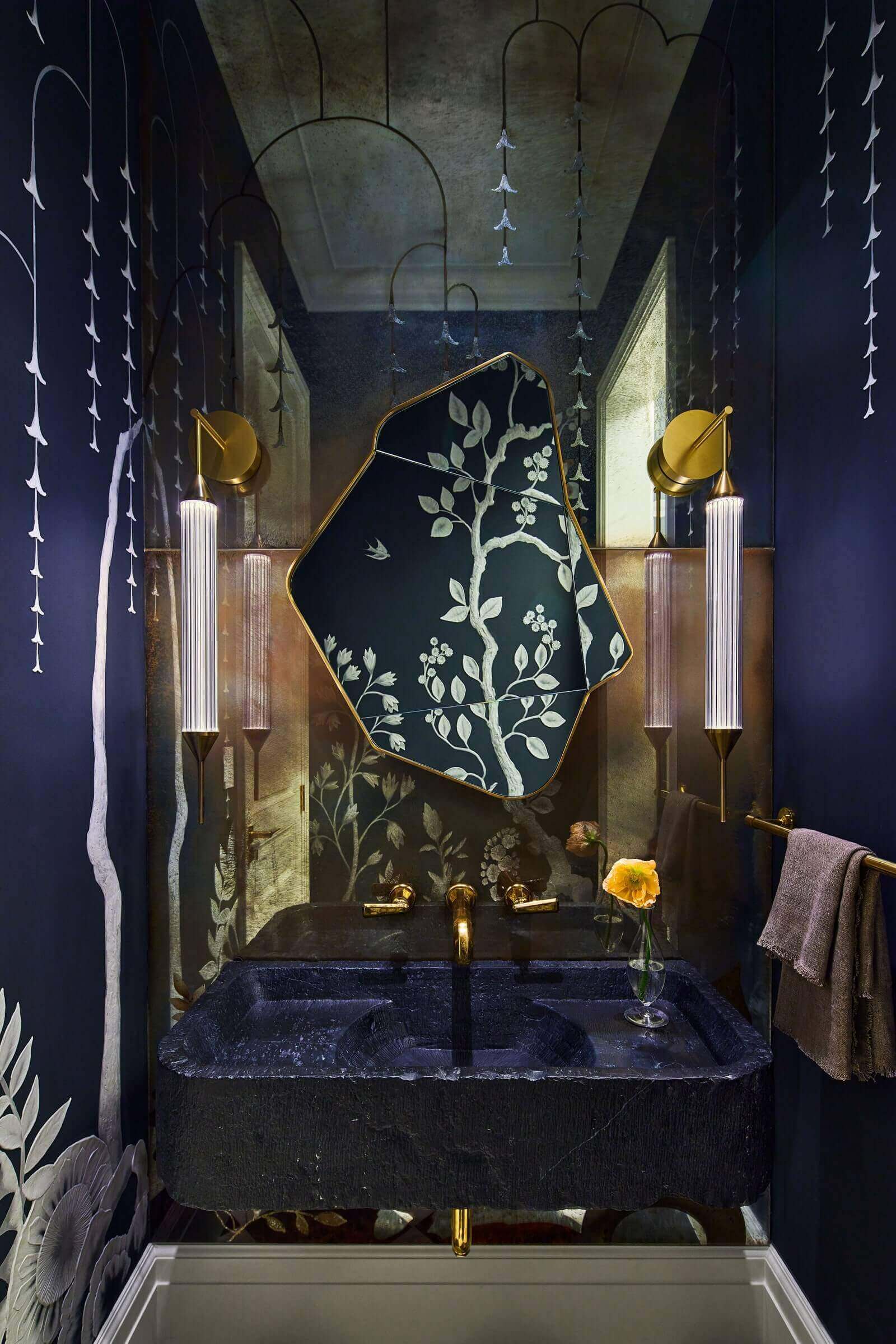 Contemporary bathroom design at Gwyneth Paltrow's modern Spanish-style home in California