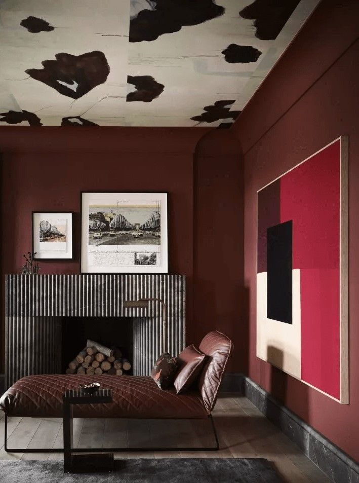 Earthy Elegance: A Red And Brown Living Room Design