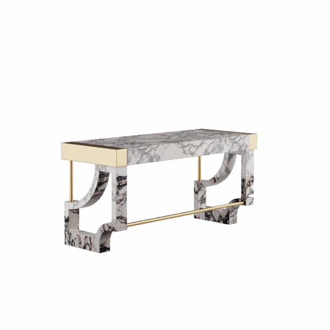 Queena Desk White Calacatta by Hommés Studio
