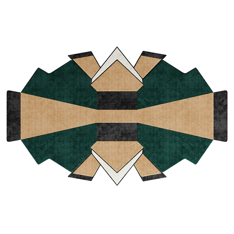 The strong character of Roseta rug will take the lead of the room. This unique geometrical rug is the epitome of high-end home accessories.