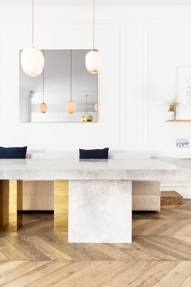 Dining Room with Dining Table in Italian Marble