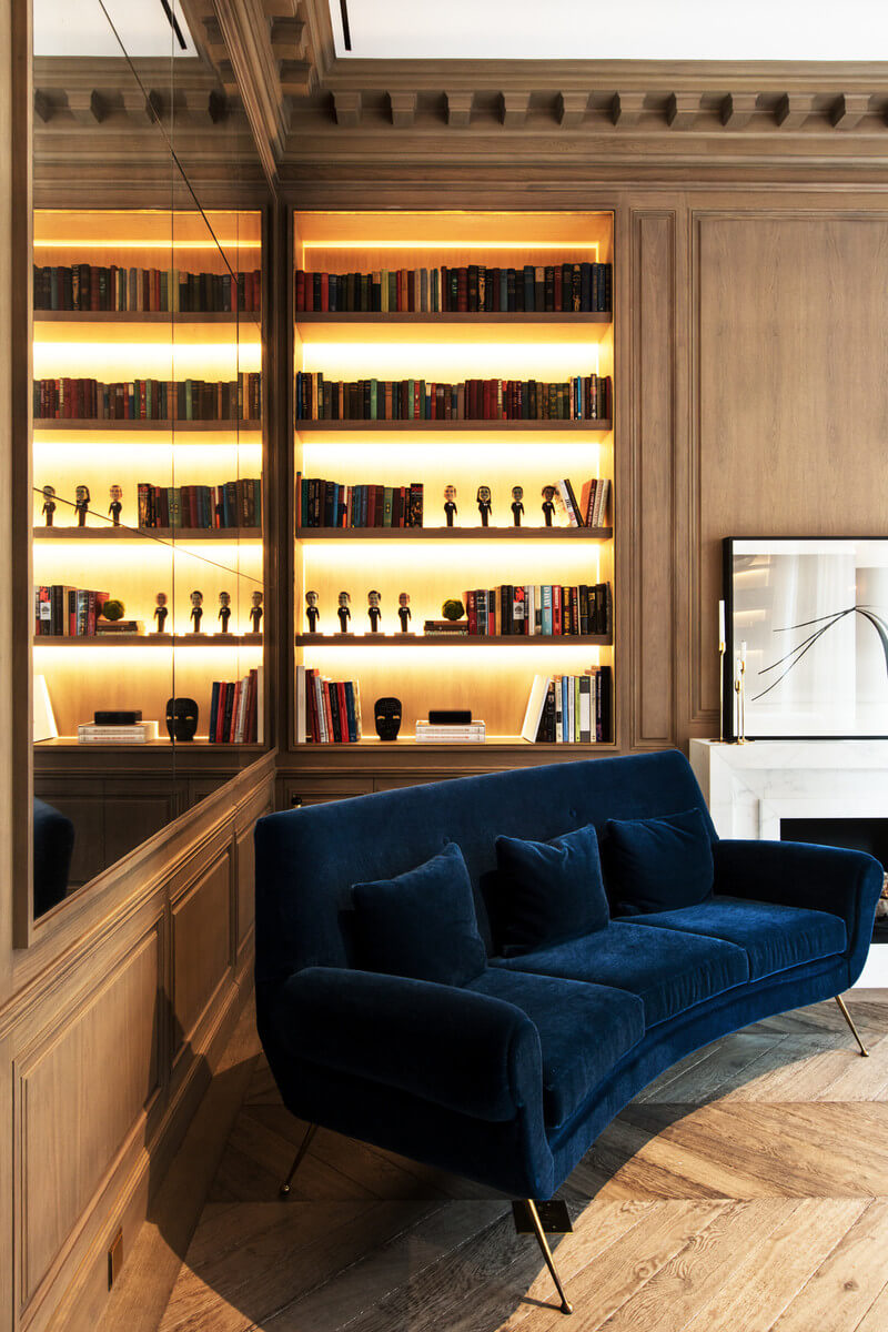 Vintage Furniture Library at Luxury Property in New York
