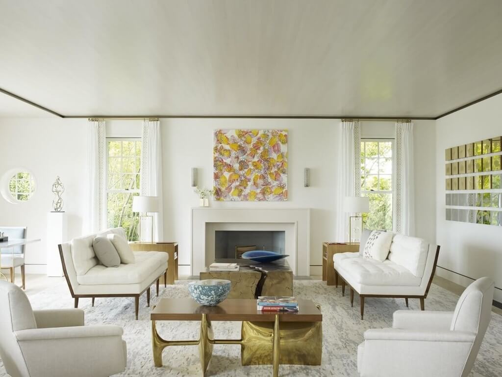 All-White Living Room Layout