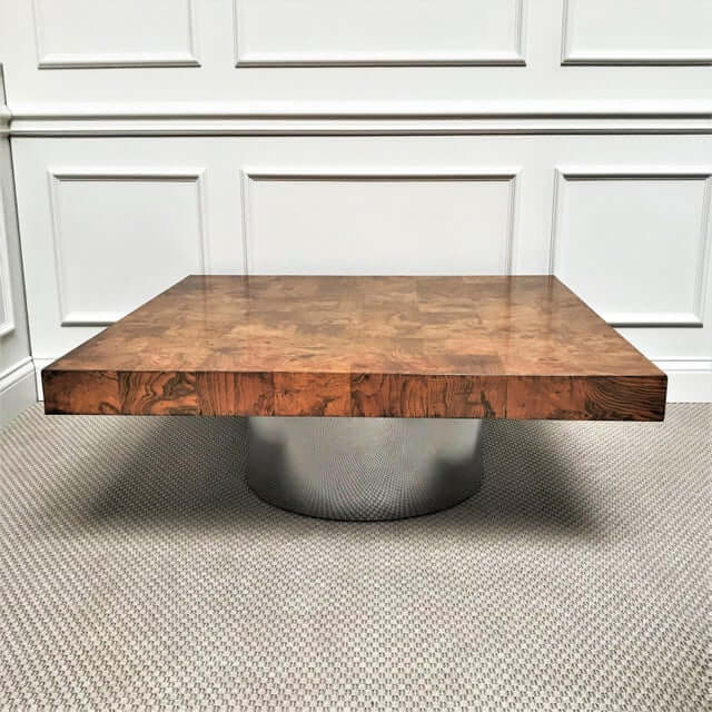 Wood and Chrome Coffee Table