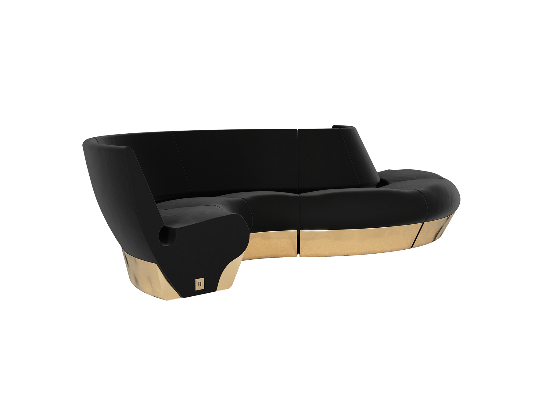 curved sofa for luxury living room