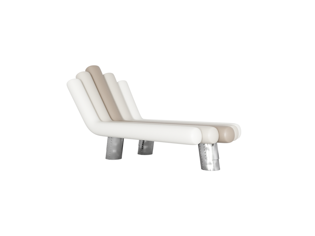 Marcel Luxury Modern Sunbed is an unconventional outdoor furniture piece.