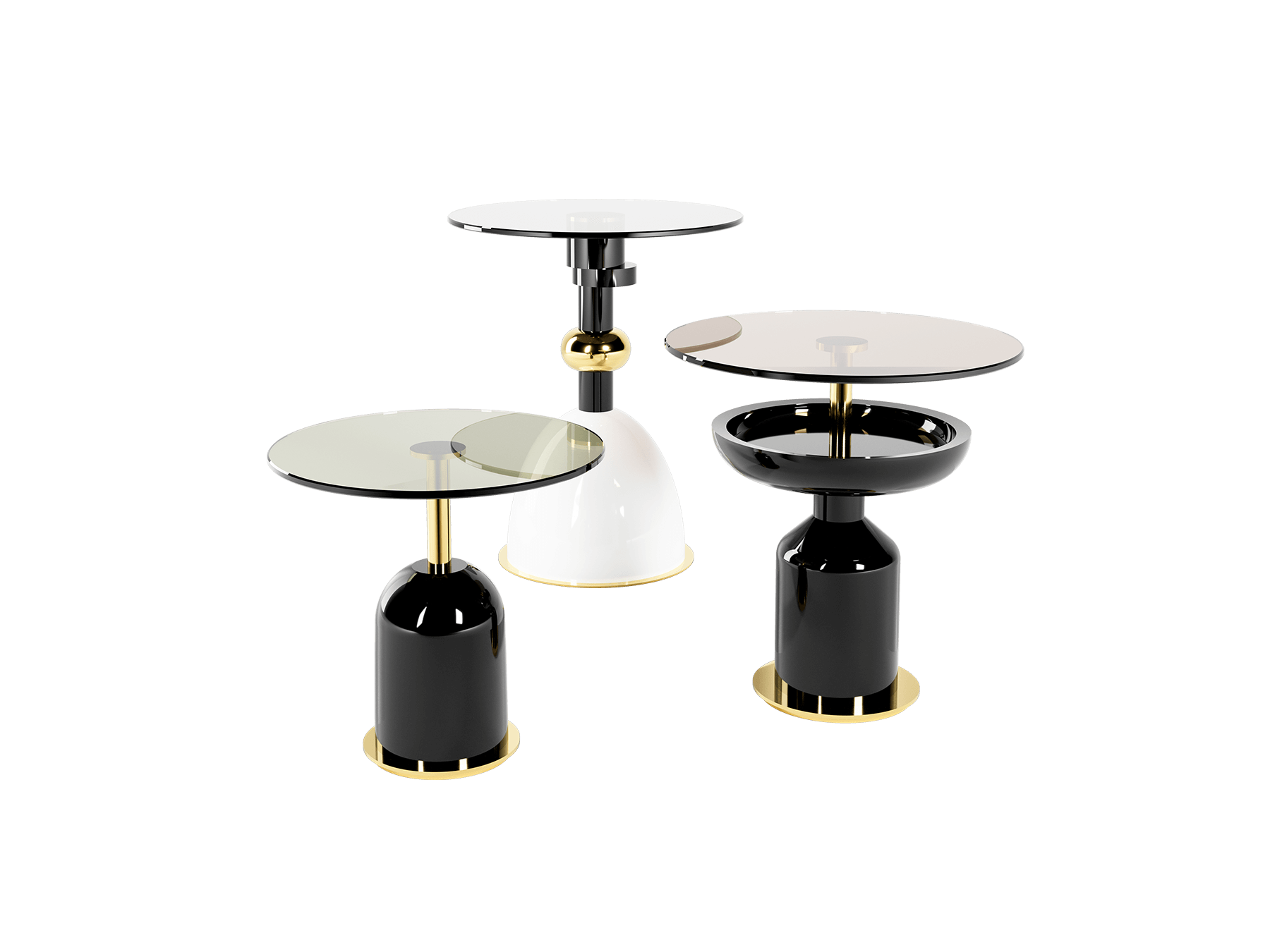 geometric side tables set for high-end villa project