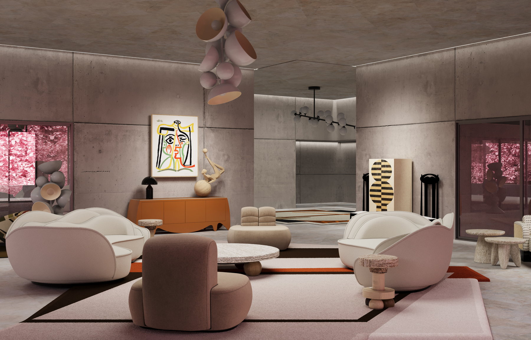 metaverse interiors with unique furniture design by HOMMÉS Studio