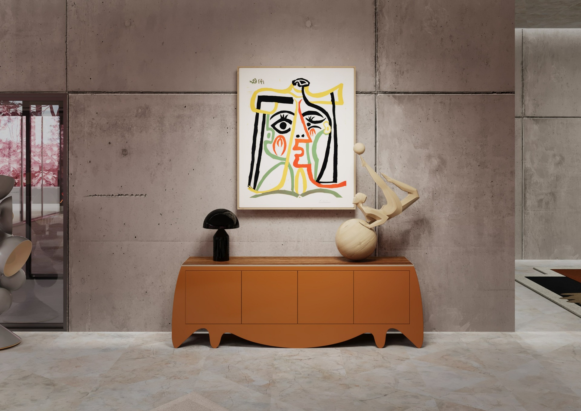 mid-century modern entryway