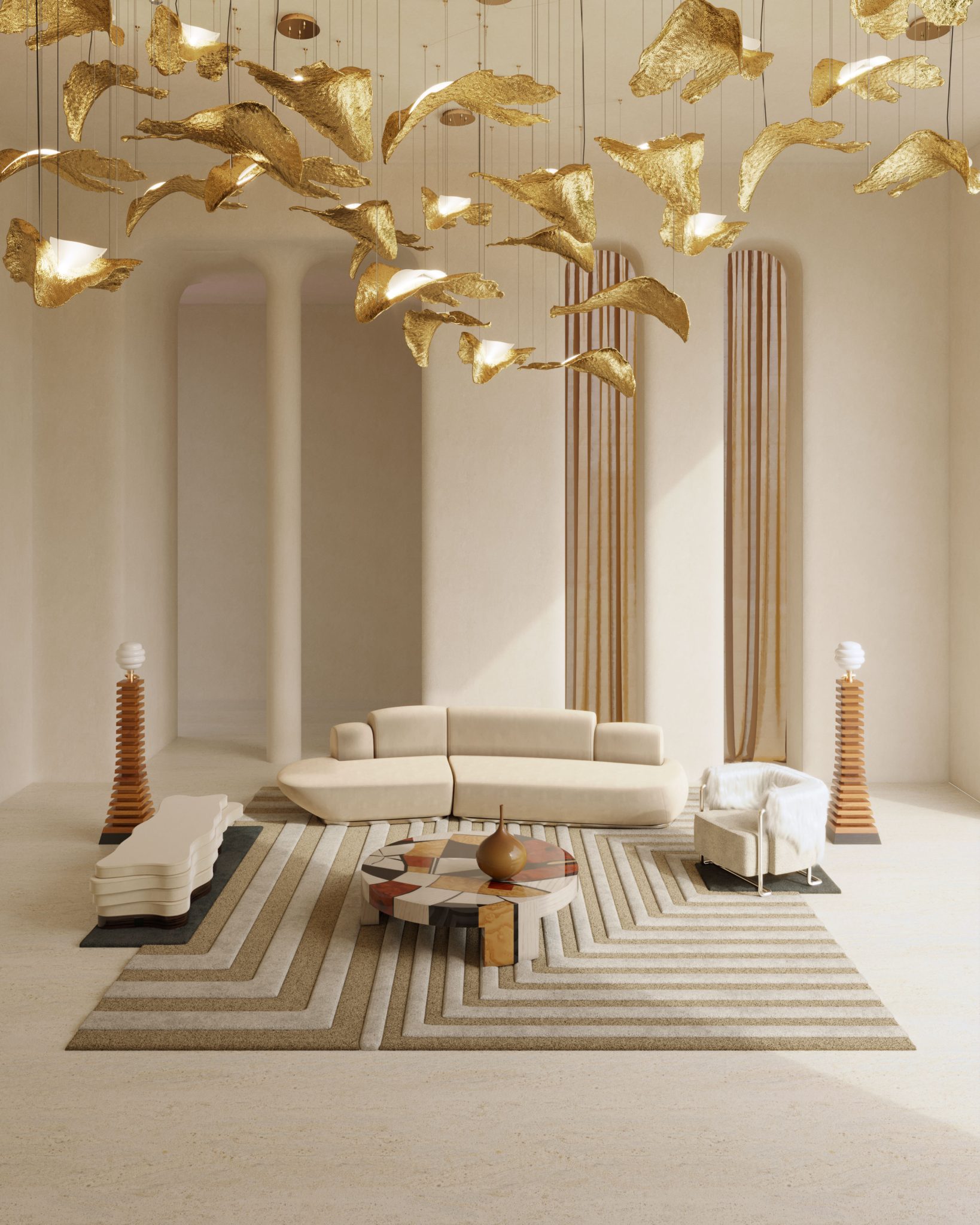 Statement Lighting for living room by HOMMÉS Studio