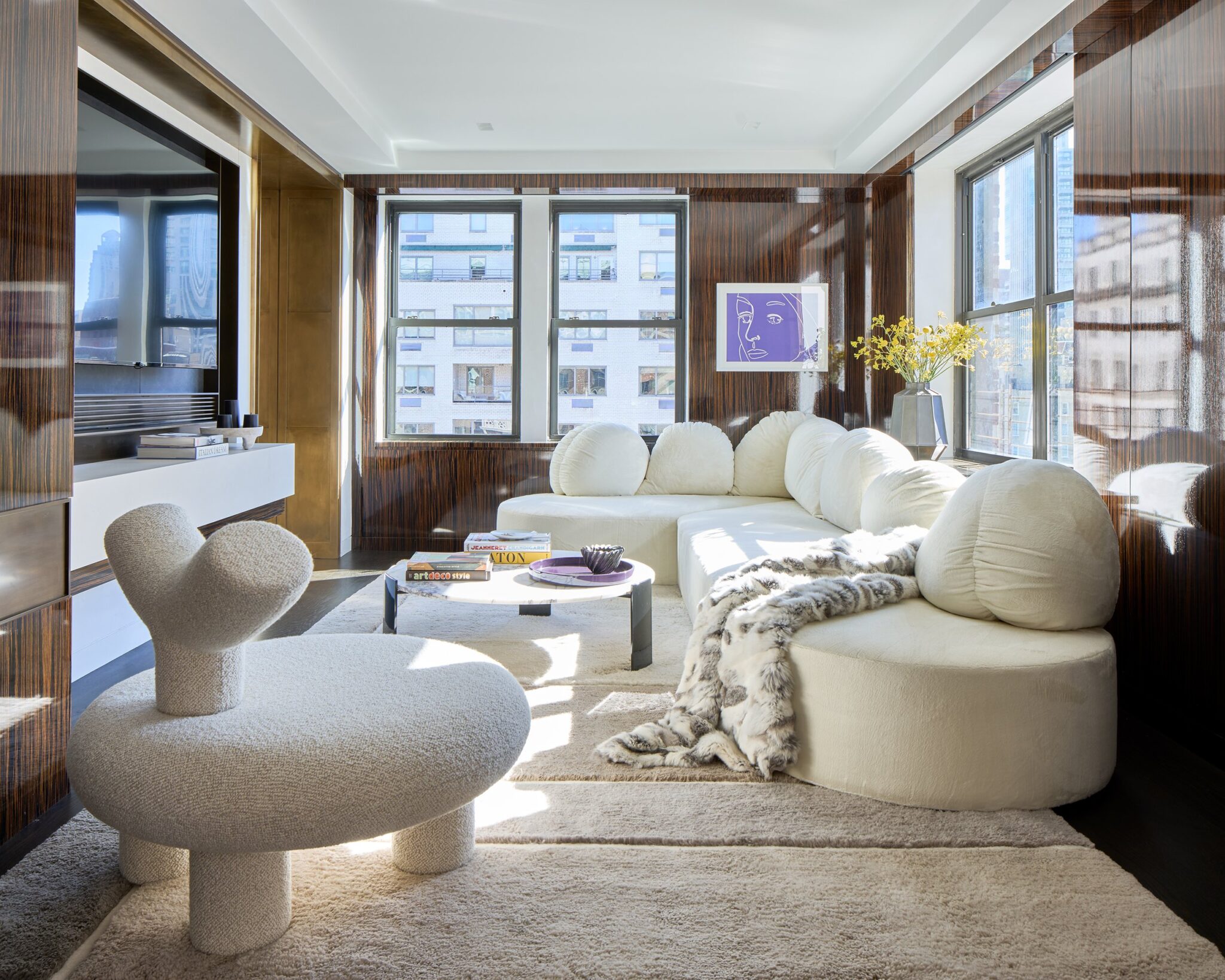 Modern Eclectic Interior Design at the Park Avenue Apartment, living room
