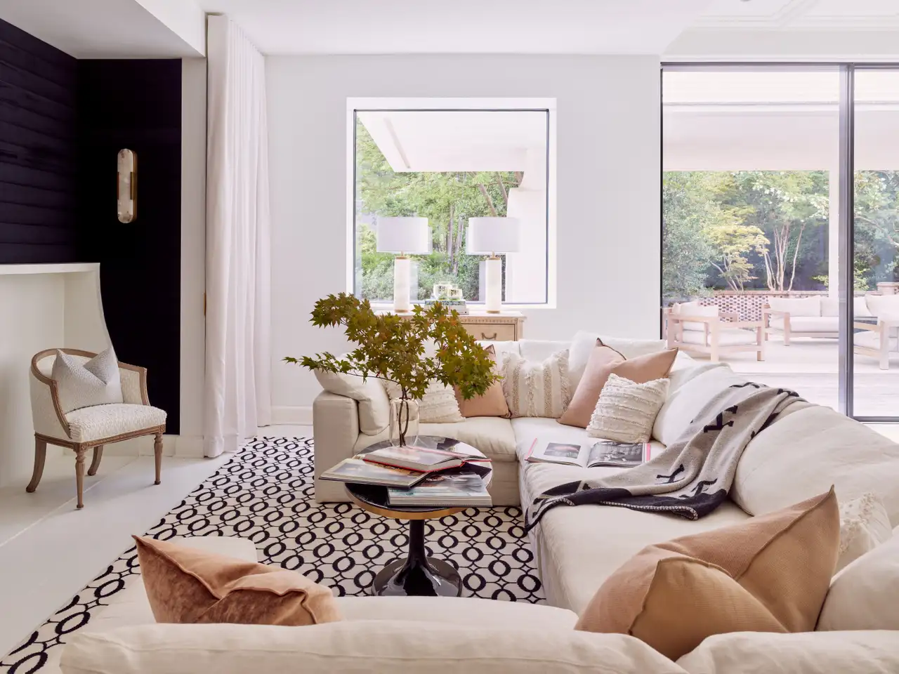 Cozy, modern living room in neutral tones