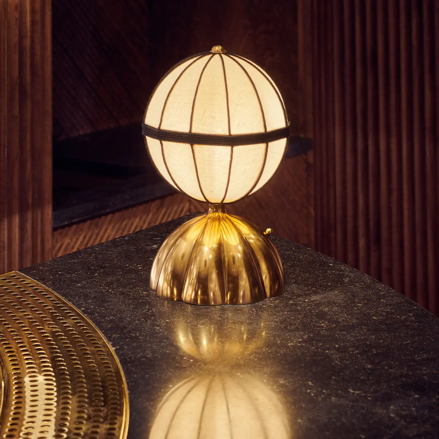 Golden art deco style floor lamp