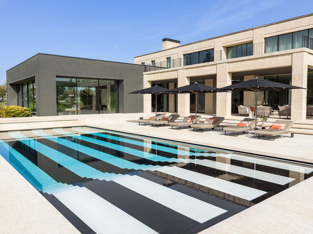 Outdoor pool at luxury home in Portugal, outskirst Porto