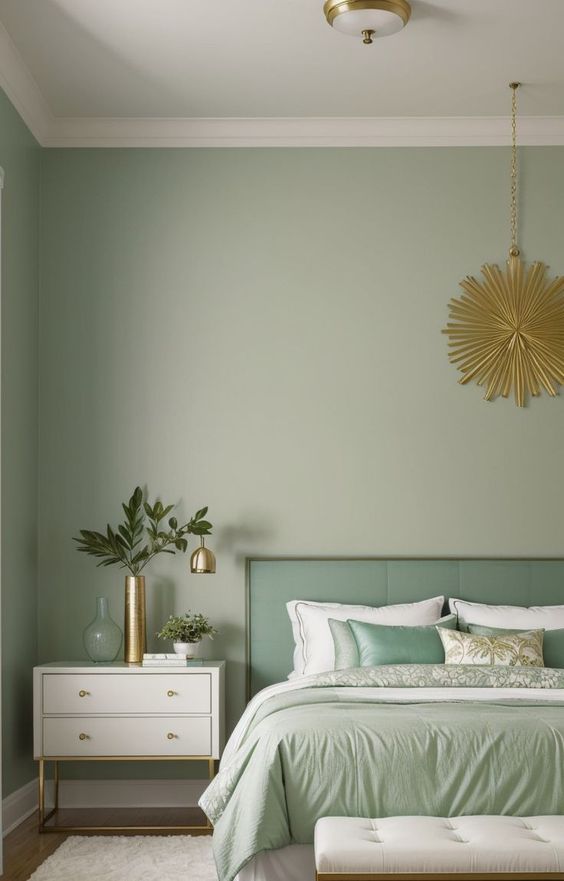 mint green bedroom
