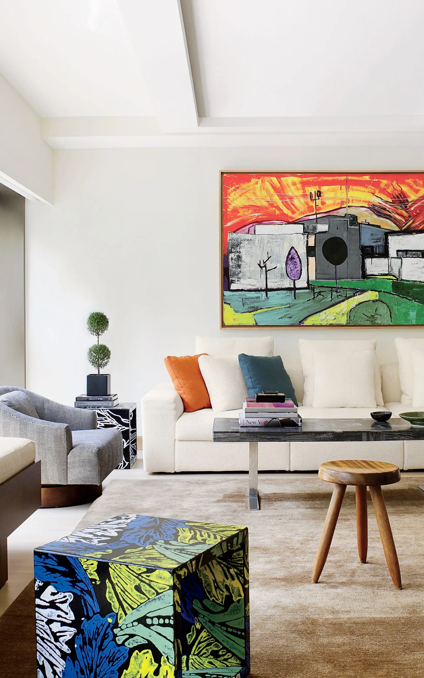 living room designed by Mica Ertegun 