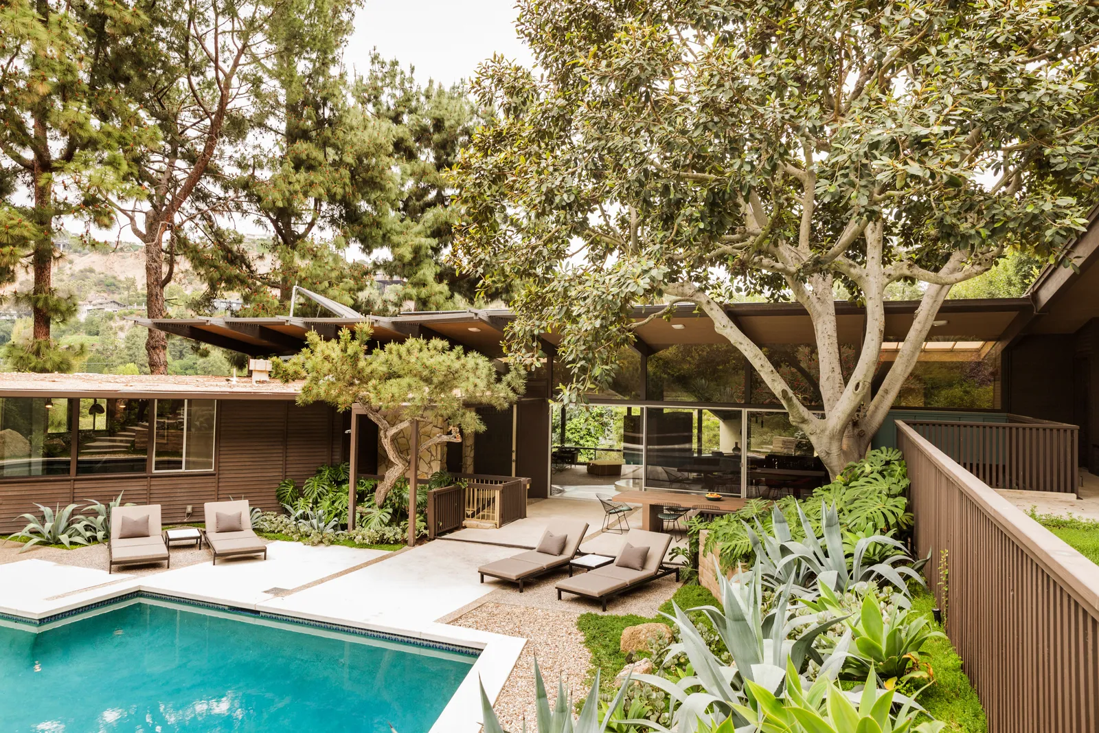 Robin Tunney's backyard with a big pool