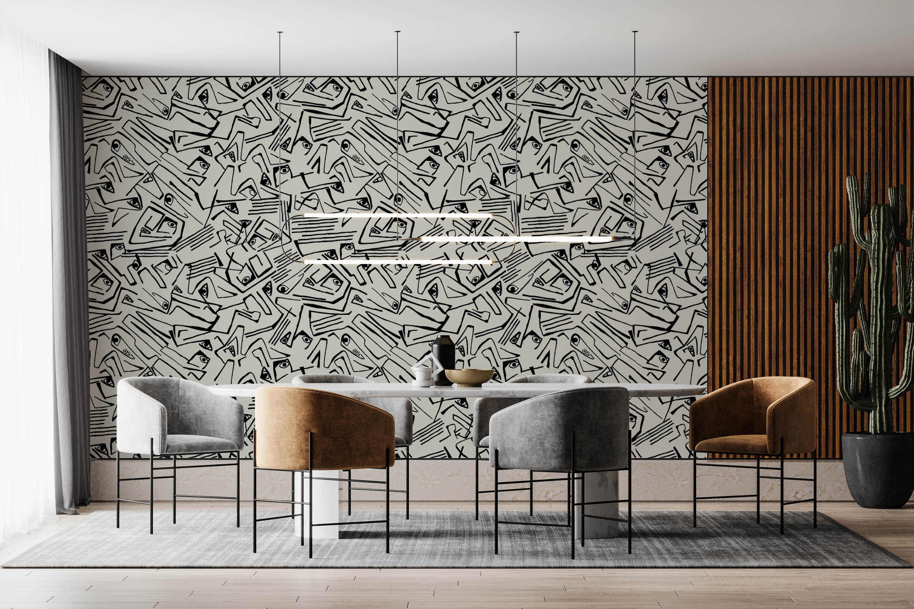Picasso black and white wallpaper by Gallery Design Store
