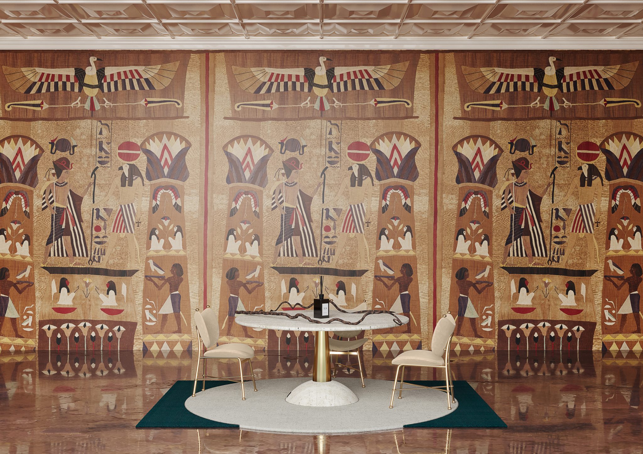 Large scale egyptian hieroglyphs wallpaper