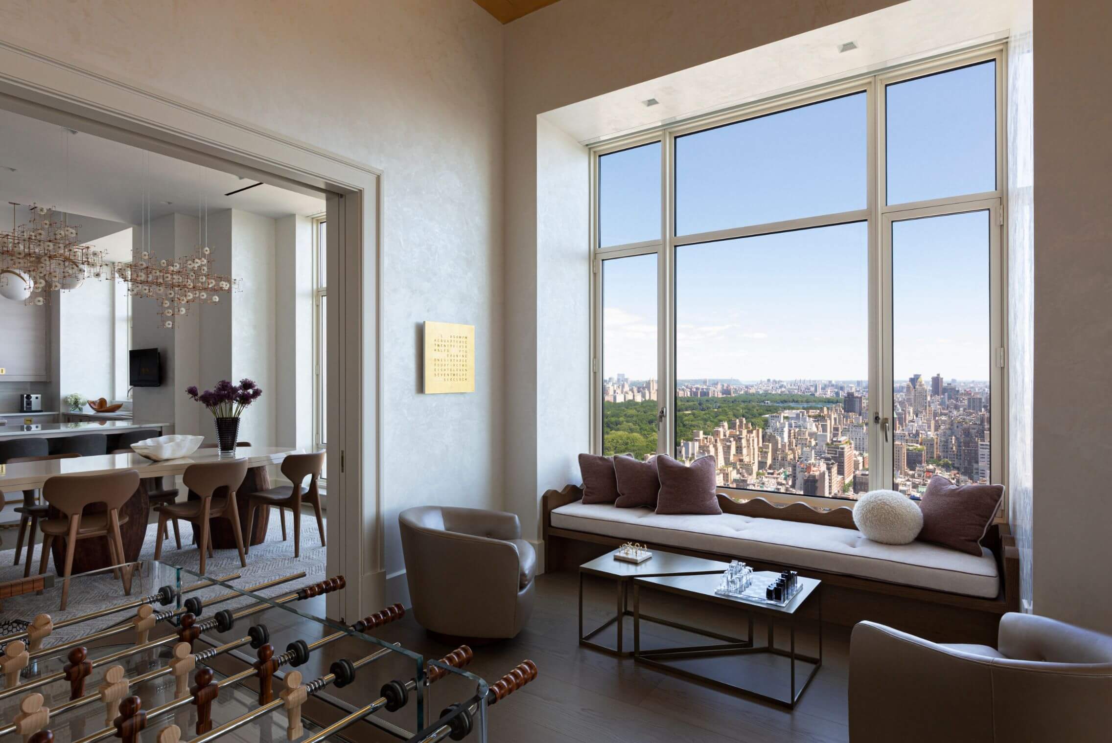 Living room of apartment in Park Avenue, Manhattan, concepted by Samuel Amoia and inspired by Michelangelo's Creation of Adam