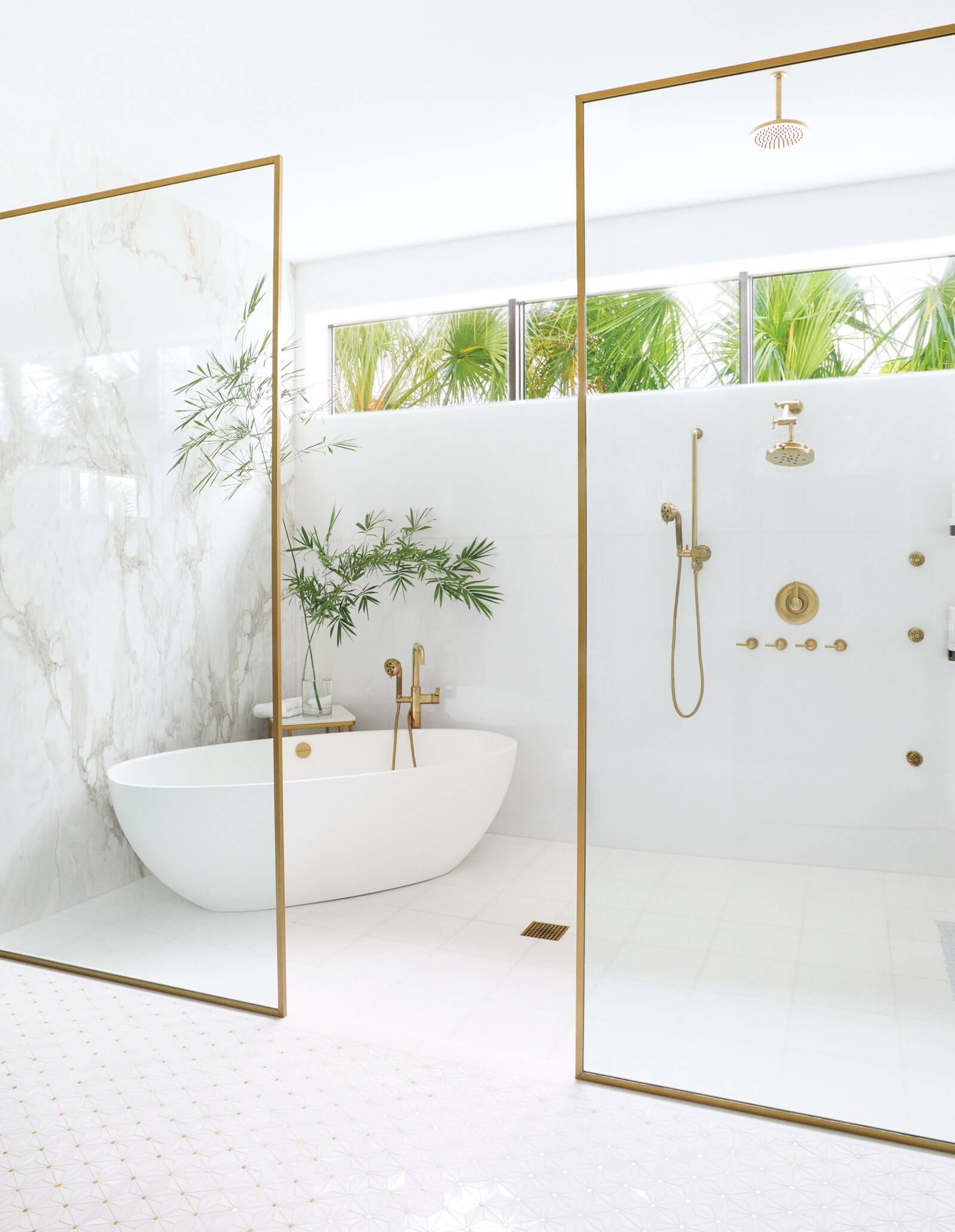 Bathroom Inspiration - celebrity bathrooms design inspiration. Serena Williams' tropical modern home in florida. 