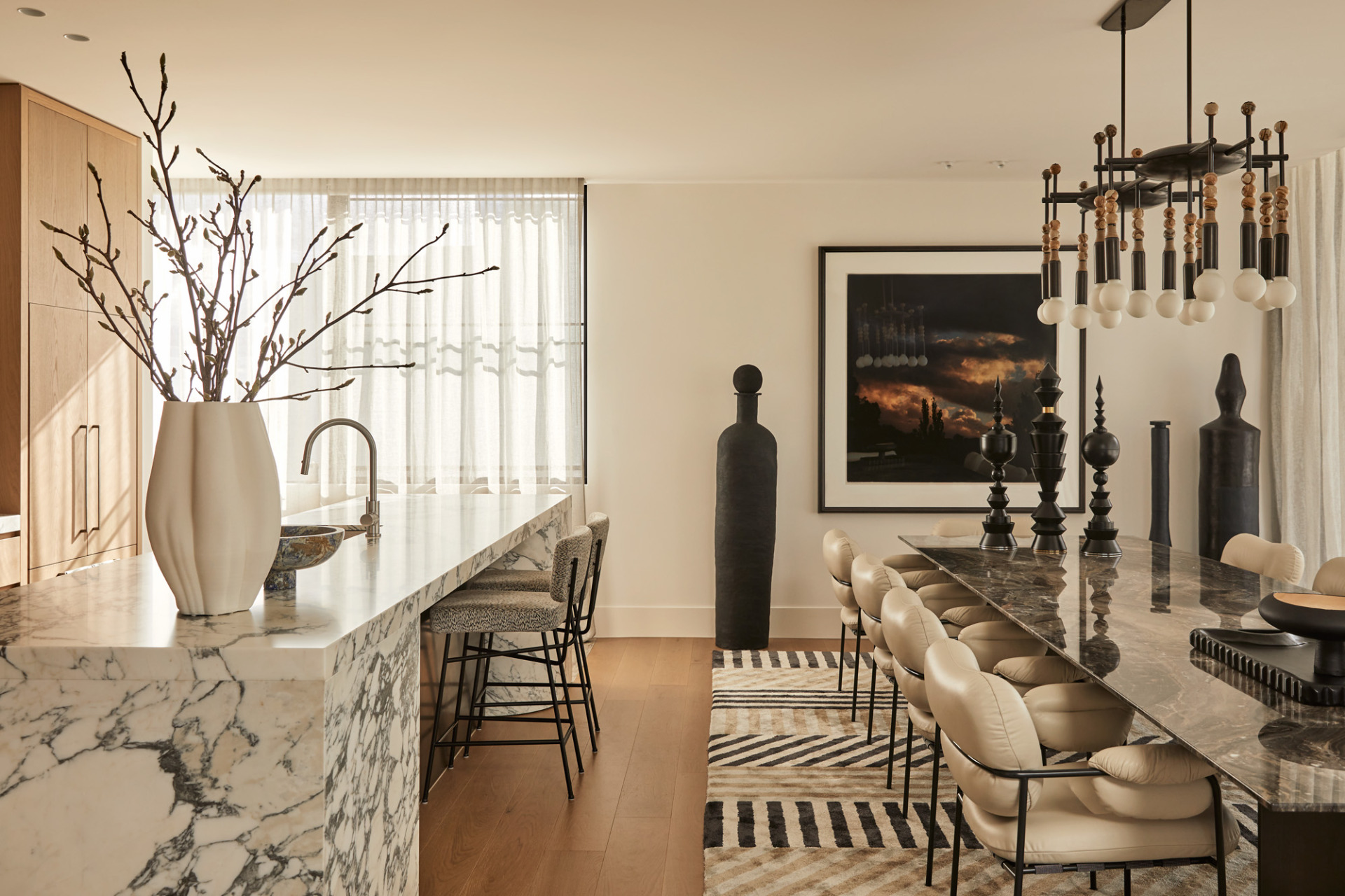 dining room with neutral tones