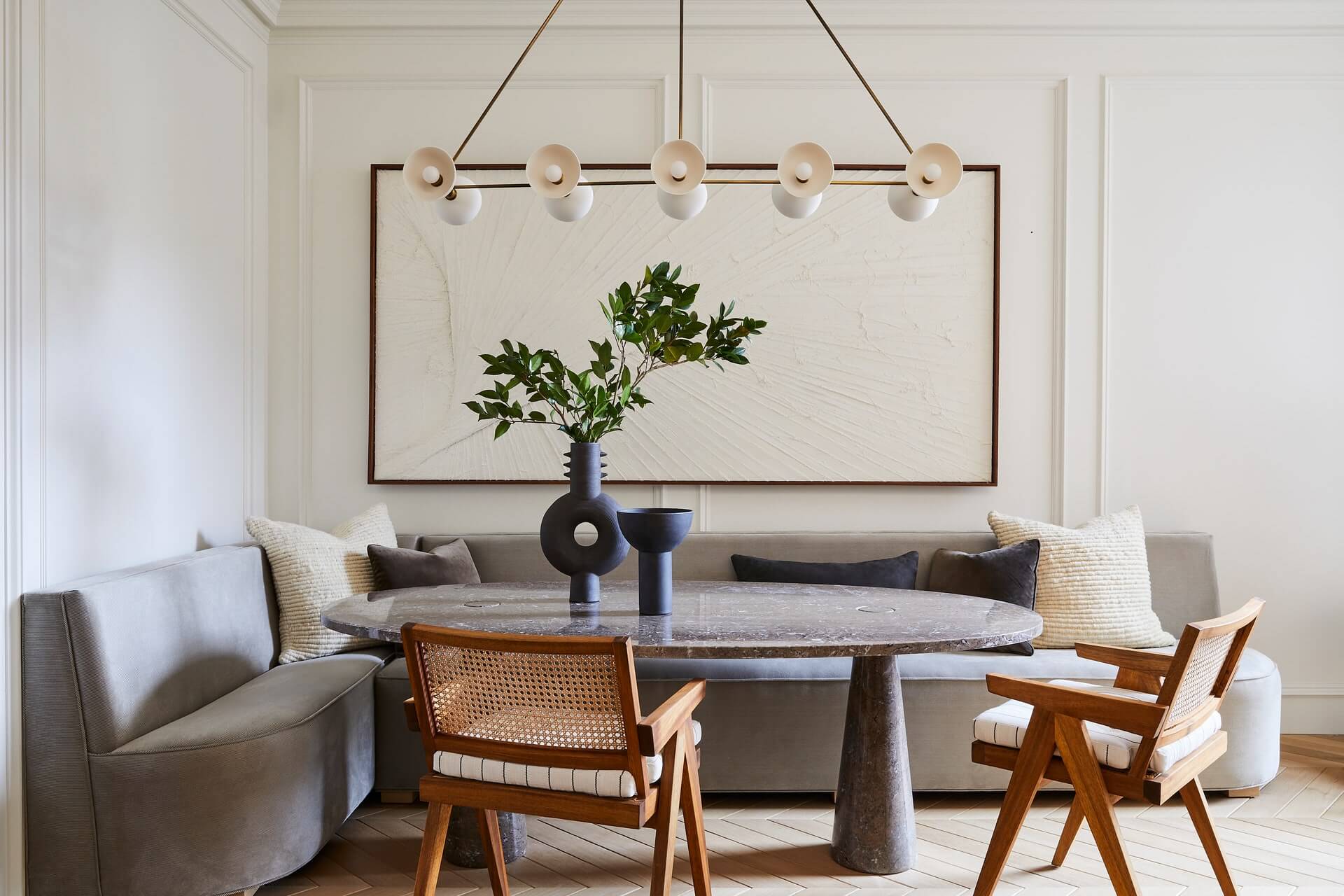 Neutral Living room in home in washington dc designed by Jeremiah Brent