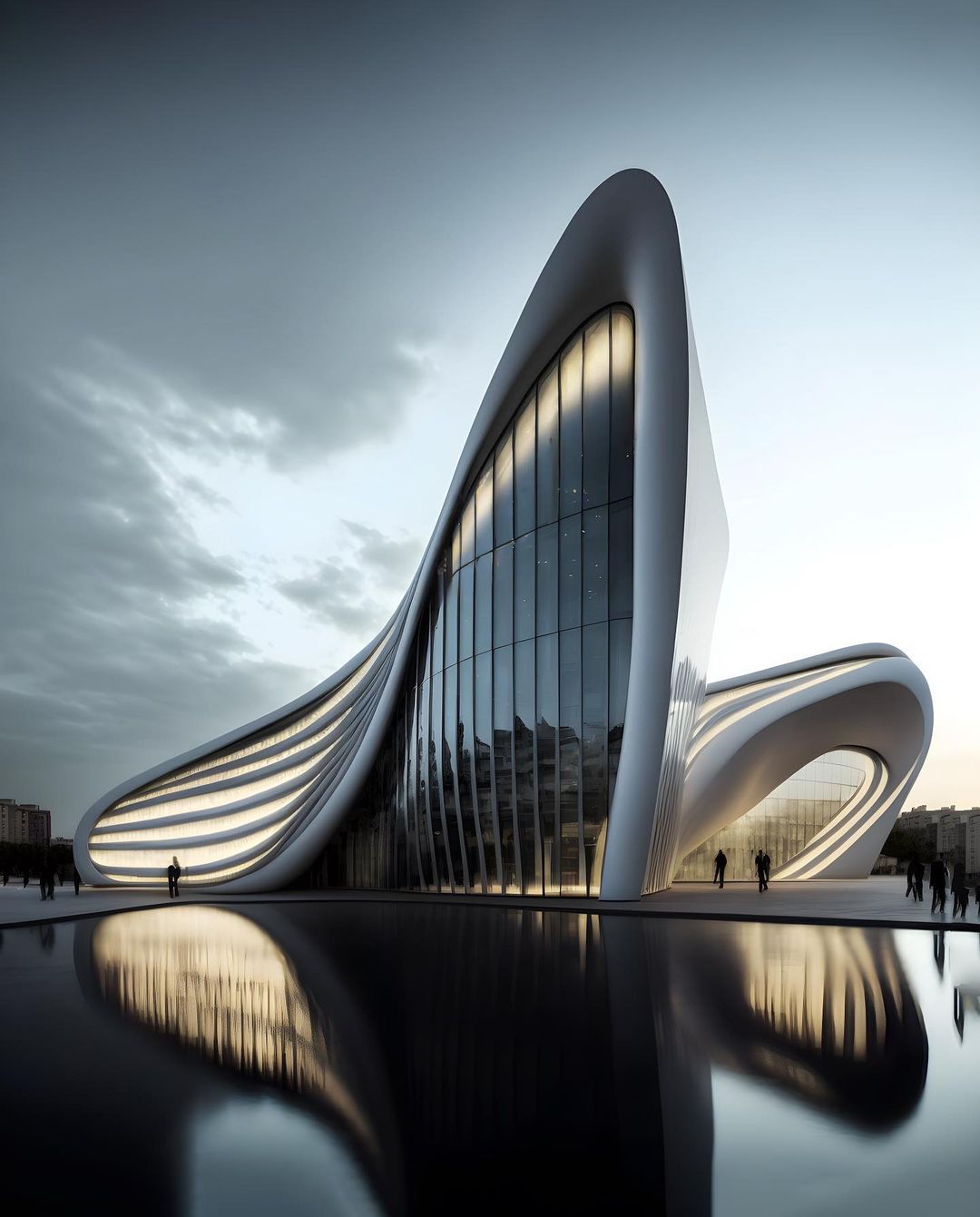 Futuristic curvy building by Tim Fu