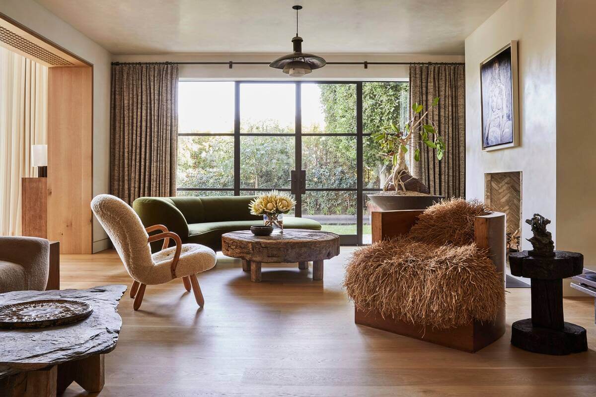 tinder co-founder sean rag modern organic interior design style home in la designed by jane hallworth