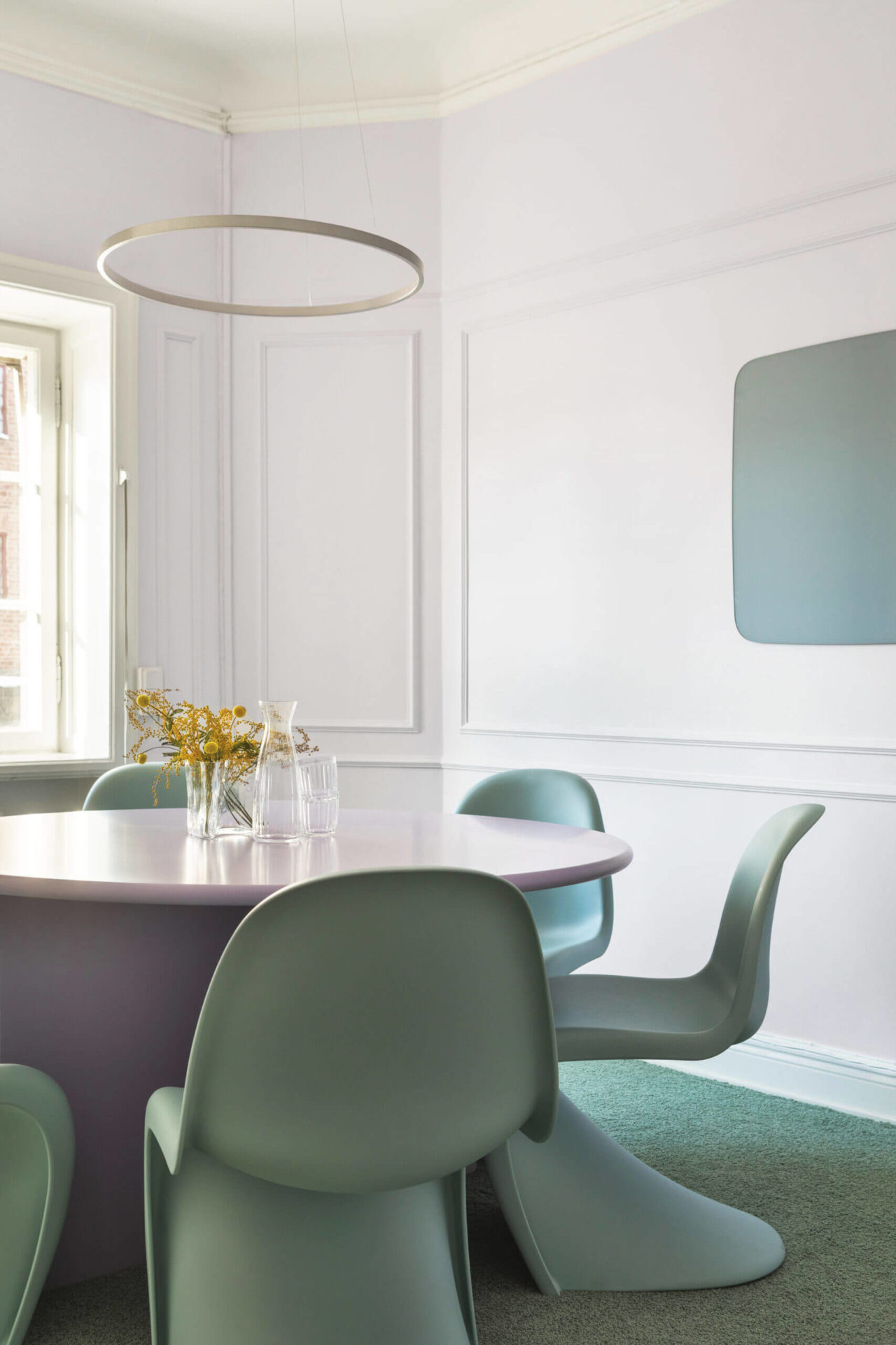 Very Peri in Interior Design, Maria Nila Headquartes in Sweden by ASKA Architecture with Gustaf Westman furniture
